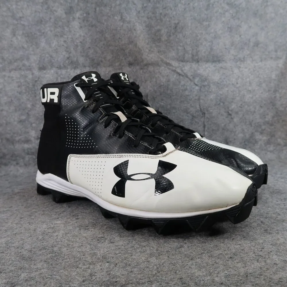 Under Armour Shoes Mens 13 Cleats Football Renegade High Top Sport Black White